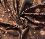 NEW! Duchess Aurora Brown Iridescence Faux Silk Embroidered Fabric - Fancy Styles Fabric Pierre Frey Lee Jofa Brunschwig & Fils