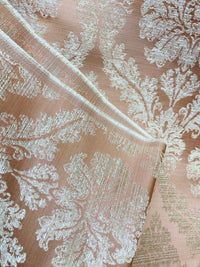 NEW! Princess Penelope Brocade Medallion Fabric- Salmon Pink - Fancy Styles Fabric Pierre Frey Lee Jofa Brunschwig & Fils