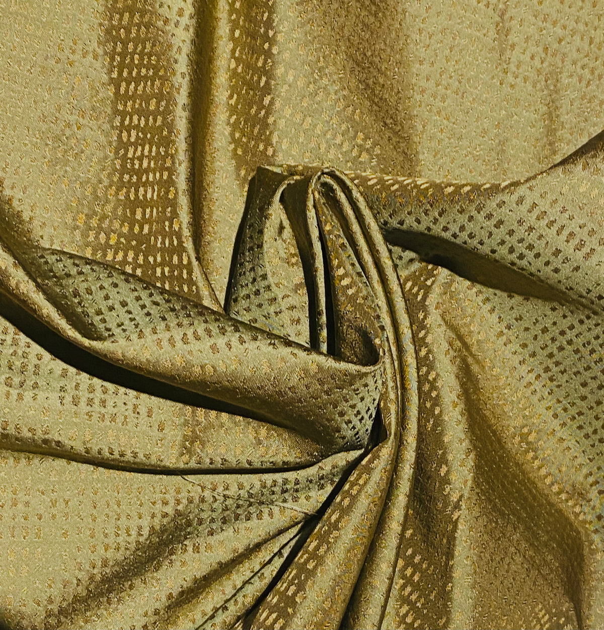 NEW Sir Dante Designer 100% Silk Taffeta - Olive and Gold Pattern SB_8_7 - Fancy Styles Fabric Pierre Frey Lee Jofa Brunschwig & Fils