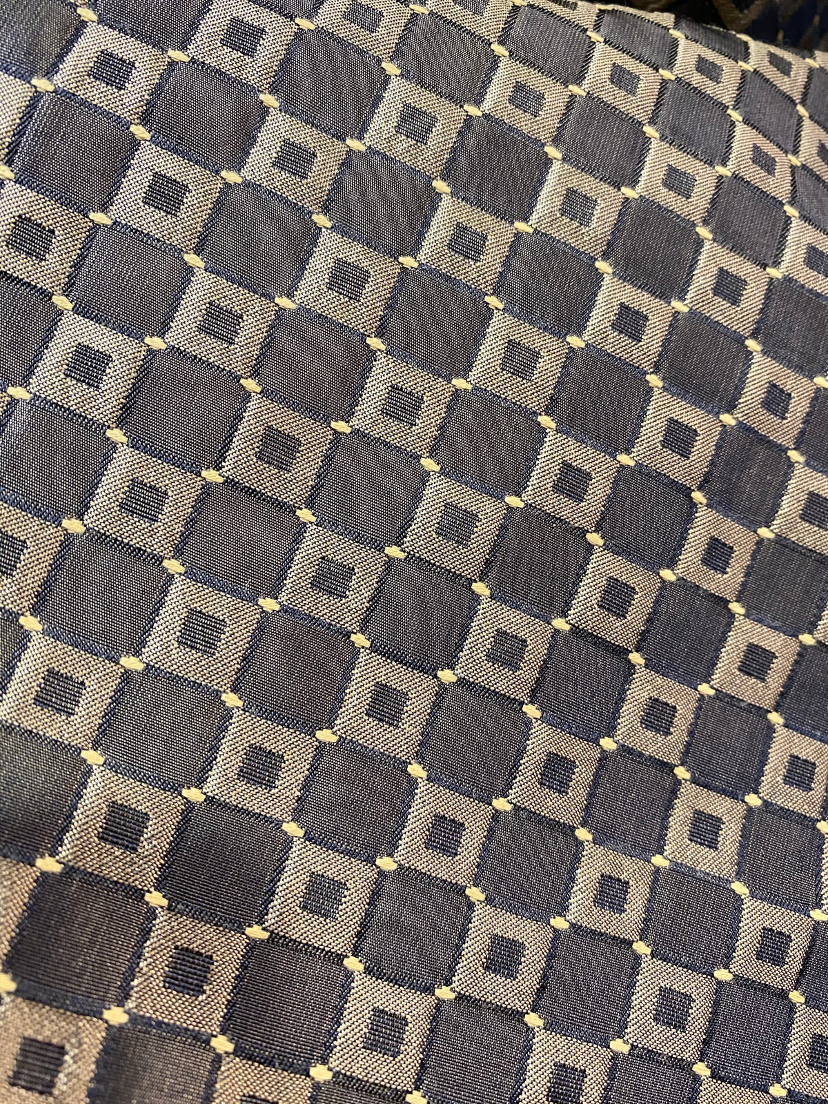 NEW Queen Angelina- 100% Silk Fabric with Black and Gold Honeycomb Motif - Fancy Styles Fabric Pierre Frey Lee Jofa Brunschwig & Fils
