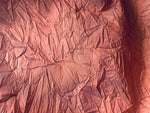 NEW Baroness Mavel Designer 100% Silk Crinkle Taffeta Fabric in Salmon Pink with Grey Iridescence