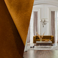 NEW! Prince Burgess - Designer Soft Heavyweight Upholstery Cotton Velvet Fabric - Caramel - Fancy Styles Fabric Pierre Frey Lee Jofa Brunschwig & Fils