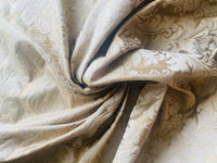 NEW Prince Liam 100% Silk Satin Taffeta Jacquard Medallion Fabric - Light Gold - Fancy Styles Fabric Pierre Frey Lee Jofa Brunschwig & Fils
