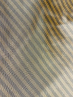NEW Prince Derek 100% Silk Taffeta 1/4” Stripe Fabric - Grey and Gold