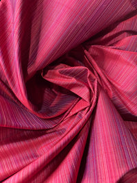 NEW! Lady Bridgette Designer 100% Silk Dupioni Fabric- Raspberry Red Pink Stripes - Fancy Styles Fabric Pierre Frey Lee Jofa Brunschwig & Fils