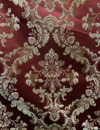 NEW Prince Lucas Designer Brocade Satin Damask Fabric- Red & Gold- Upholstery & Drapery - Fancy Styles Fabric Pierre Frey Lee Jofa Brunschwig & Fils
