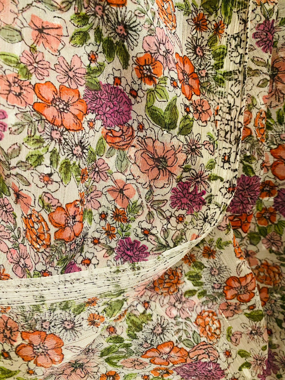 NEW Miss Maisy Crepe Floral Lightweight Dress Fabric - Pink - Fancy Styles Fabric Pierre Frey Lee Jofa Brunschwig & Fils