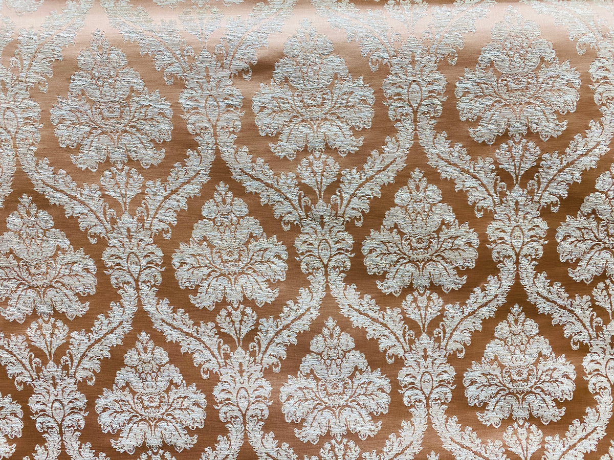 NEW! Princess Penelope Brocade Medallion Fabric- Salmon Pink - Fancy Styles Fabric Pierre Frey Lee Jofa Brunschwig & Fils