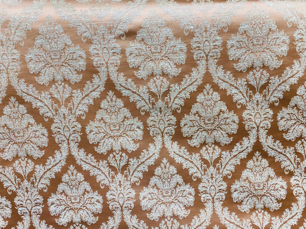 NEW! Princess Penelope Brocade Medallion Fabric- Salmon Pink - Fancy Styles Fabric Pierre Frey Lee Jofa Brunschwig & Fils