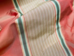 NEW Lady Sandria 100% Silk Taffeta Fabric - Pink And Green Stripes