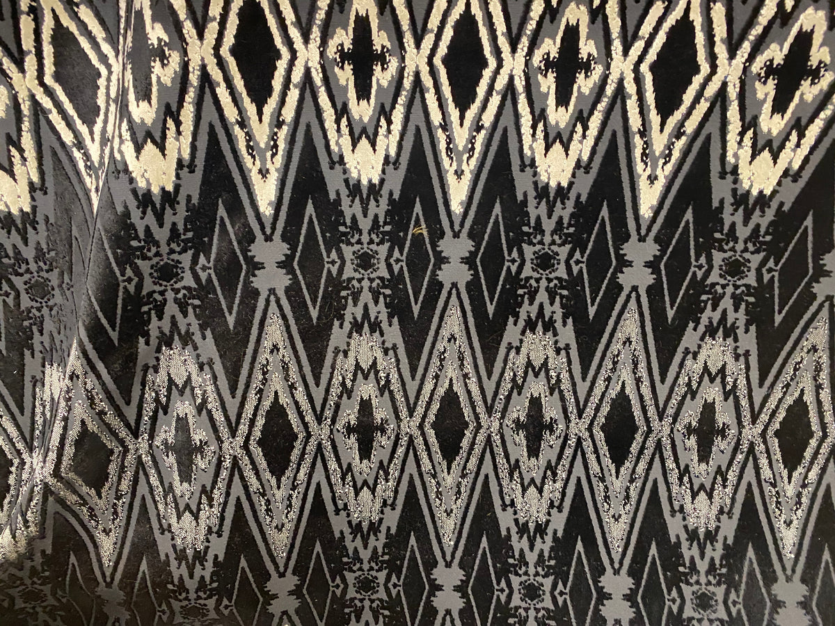 NEW! Prince Vanny Zig Zag Upholstery Chenille Fabric- Black and Grey - Fancy Styles Fabric Pierre Frey Lee Jofa Brunschwig & Fils