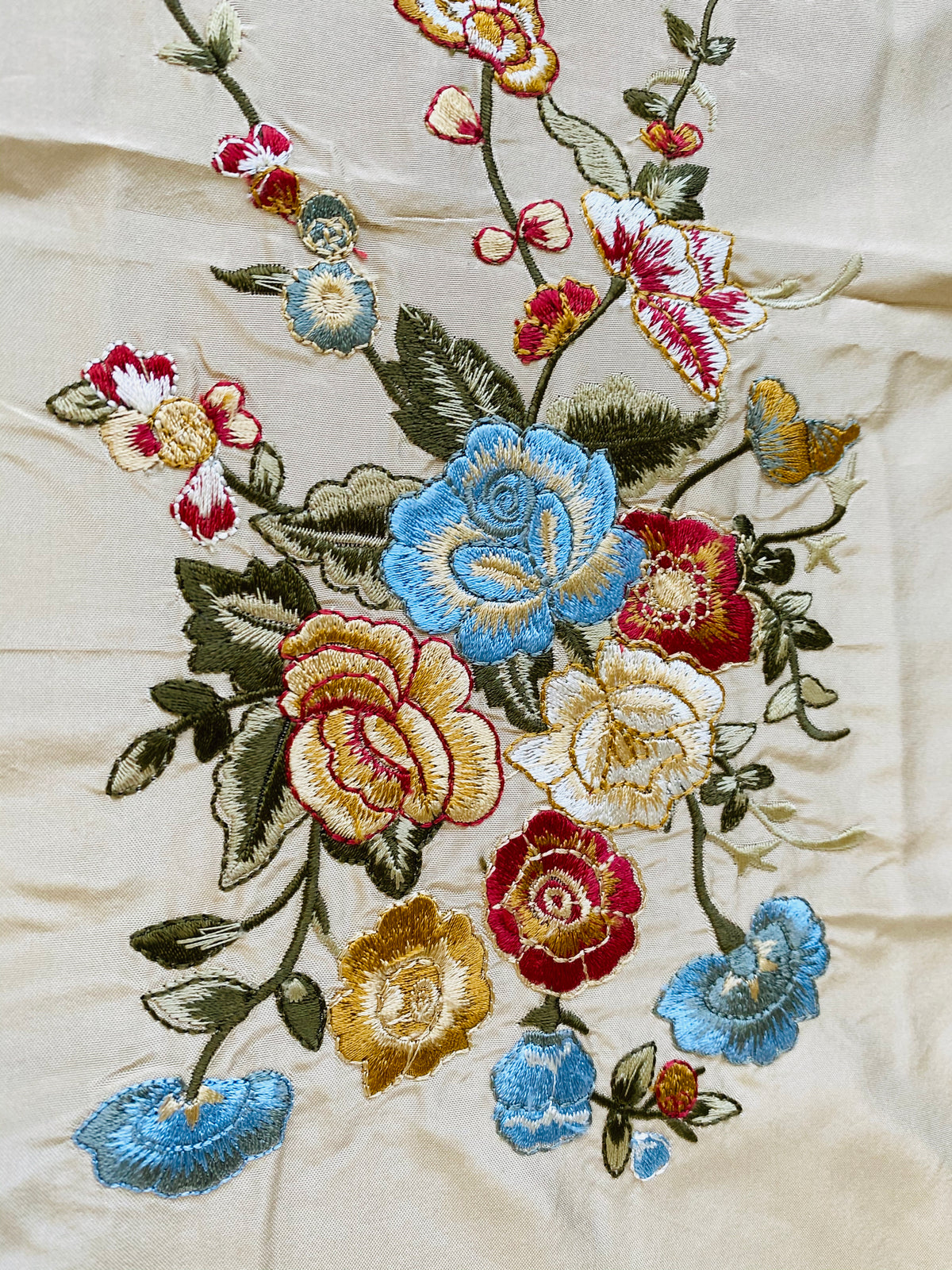 NEW! Lady Lauren Novelty 100% Silk Taffeta Embroidered Fabric - Made in India- Satin Ribbon - Fancy Styles Fabric Pierre Frey Lee Jofa Brunschwig & Fils