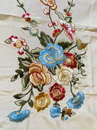 NEW! Lady Lauren Novelty 100% Silk Taffeta Embroidered Fabric - Made in India- Satin Ribbon - Fancy Styles Fabric Pierre Frey Lee Jofa Brunschwig & Fils