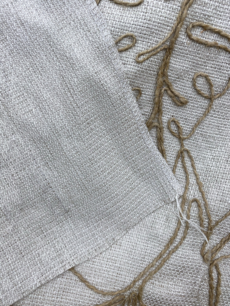 NEW! Miss Molly Crewel Floral Embroidery Linen Inspired Fabric- Natural - Fancy Styles Fabric Pierre Frey Lee Jofa Brunschwig & Fils