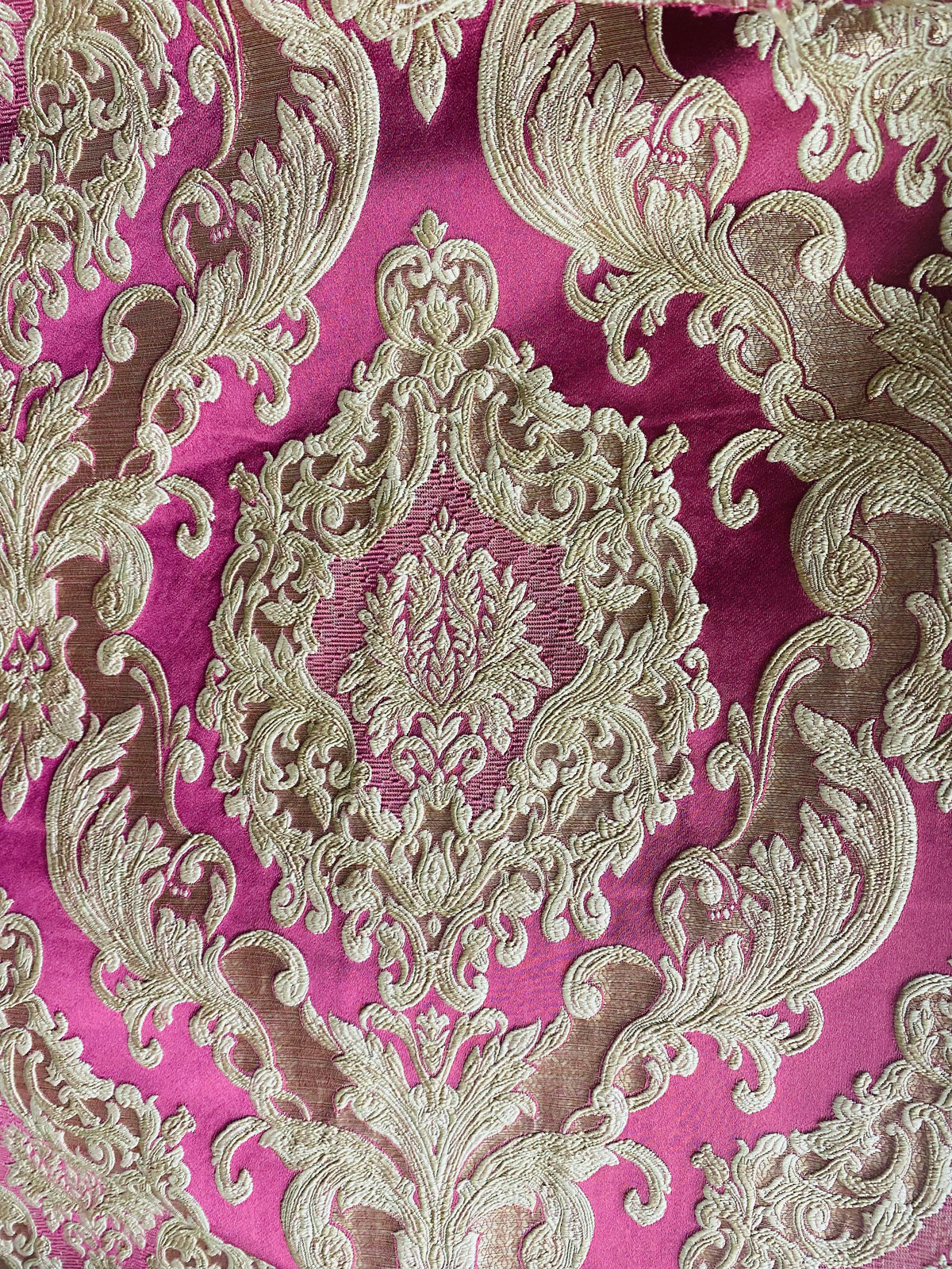 NEW Queen Marianna Novelty Ritz Neoclassical Brocade Satin Fabric - Magenta - Fancy Styles Fabric Pierre Frey Lee Jofa Brunschwig & Fils