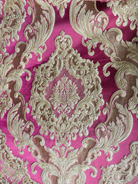 NEW Queen Marianna Novelty Ritz Neoclassical Brocade Satin Fabric - Magenta - Fancy Styles Fabric Pierre Frey Lee Jofa Brunschwig & Fils