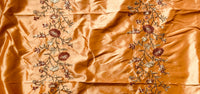 NEW! Duchess Aurora Icy Pumpkin Iridescence Faux Silk Embroidered Fabric - Fancy Styles Fabric Pierre Frey Lee Jofa Brunschwig & Fils