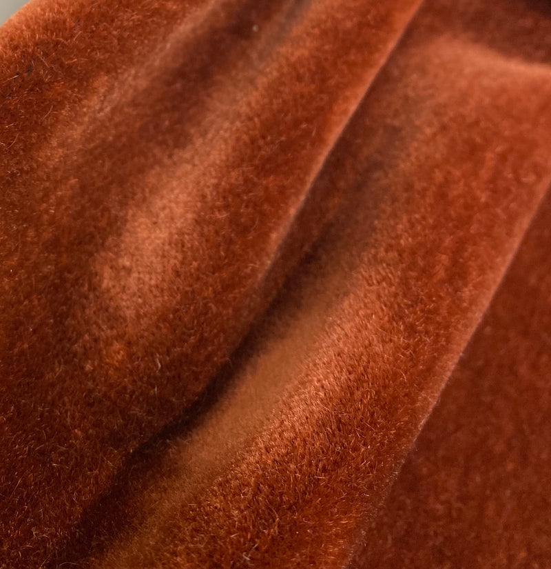 NEW Prince Hudson 100% Mohair Heavy Weight Velvet Upholstery Fabric - Rust Red - Fancy Styles Fabric Pierre Frey Lee Jofa Brunschwig & Fils