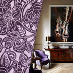 NEW! Lady Rosenthal Designer Antiqued Chenille Floral Velvet Fabric - Purple - Upholstery