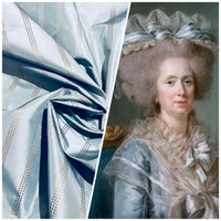 NEW! Lady Amalie 100% Silk Taffeta Fabric -Duck Egg with Gold Dot Stripes - Fancy Styles Fabric Pierre Frey Lee Jofa Brunschwig & Fils