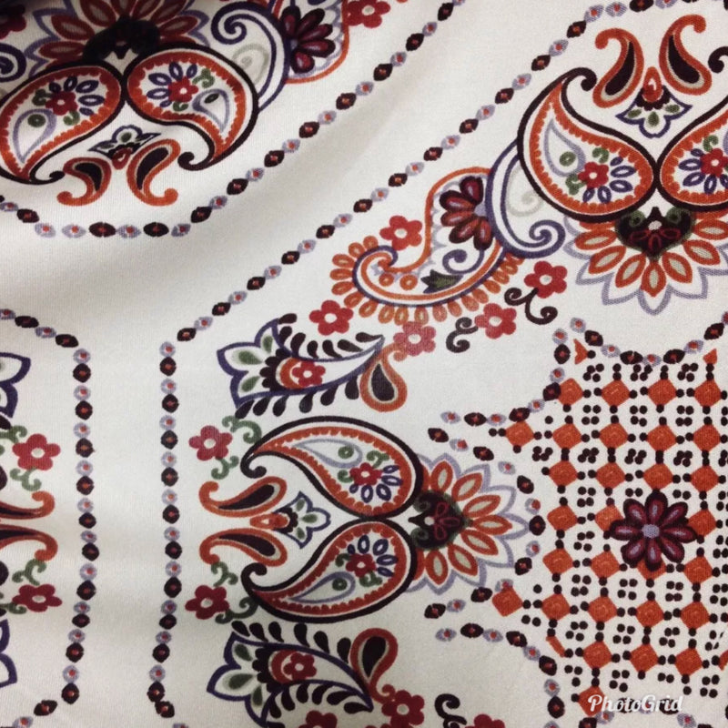 Close-Out Designer Runway 100% Silk Jersey Fabric Floral On White-  Sold by yard - Fancy Styles Fabric Pierre Frey Lee Jofa