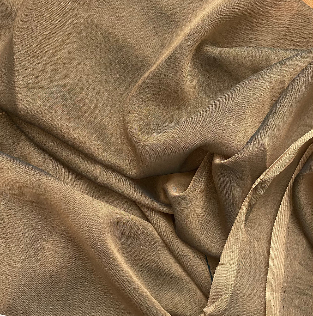 NEW! Duchess Deseray Silk & Poly Chiffon Sheer Fabric - Peach with Blue Iridescence - Fancy Styles Fabric Pierre Frey Lee Jofa Brunschwig & Fils