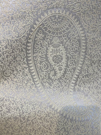 NEW Queen Marley Satin Paisley Jacquard Fabric- Upholstery & Drapery- Grey - Fancy Styles Fabric Pierre Frey Lee Jofa Brunschwig & Fils