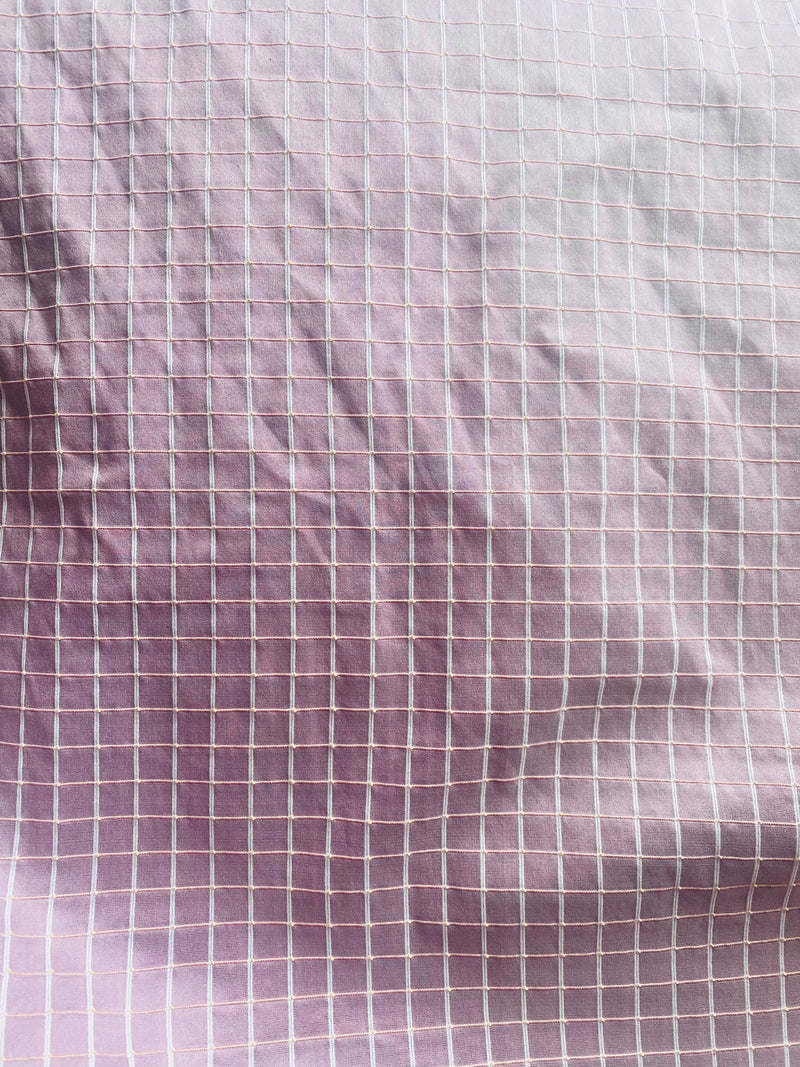 NEW Duchess Janna 100% Silk Taffeta Fabric- Pink with Embroidered Squares