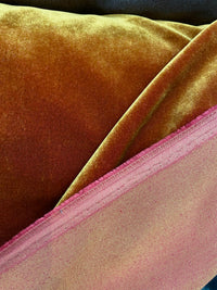 NEW! 27" x 54" Remnant- Prince Hudson- 100% Mohair Upholstery Velvet Fabric - Iridescent Orange - Fancy Styles Fabric Pierre Frey Lee Jofa Brunschwig & Fils