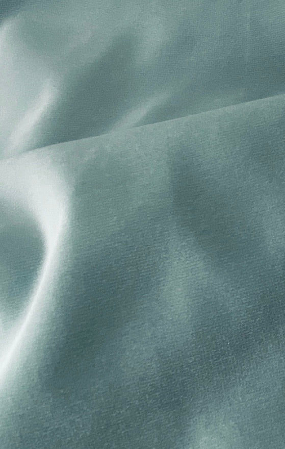 NEW! Prince Oliver- Designer 100% Cotton -Made In Belgium- Upholstery Velvet Fabric -Duck Egg Blue - Fancy Styles Fabric Pierre Frey Lee Jofa Brunschwig & Fils