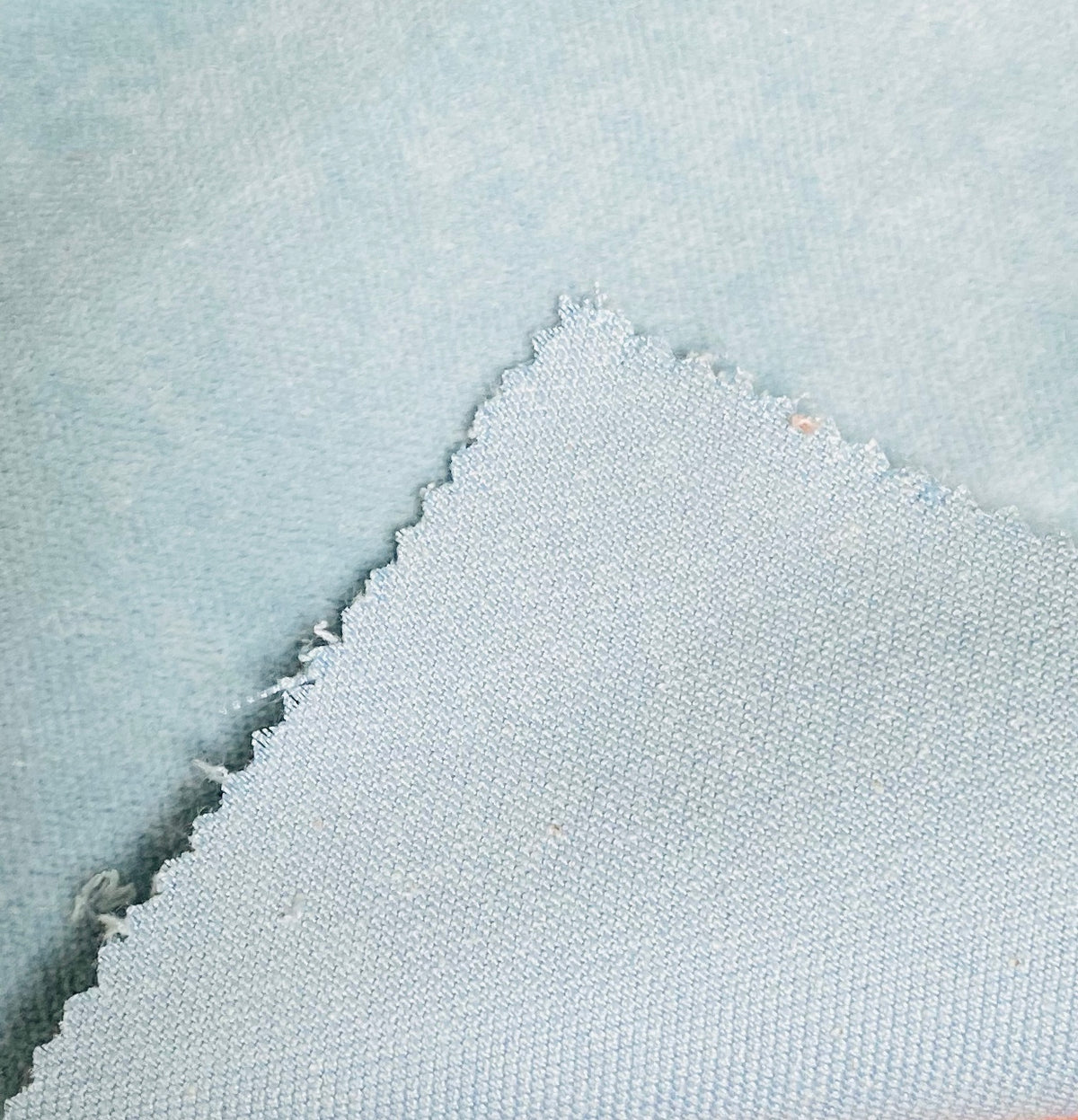 NEW! Princess Piama - Made in England- Soft Solid Cotton Blend Velvet Fabric in Sky Blue - Fancy Styles Fabric Pierre Frey Lee Jofa Brunschwig & Fils