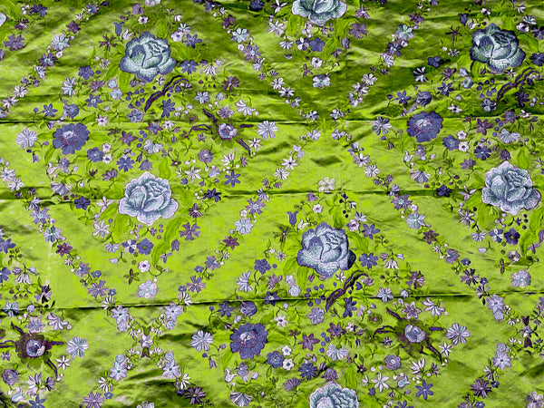 NEW! Custom-Order King Louis XIV Novelty 100% Silk Jacquard Embroidered Floral Upholstery Fabric- Electric Lime - Fancy Styles Fabric Pierre Frey Lee Jofa Brunschwig & Fils