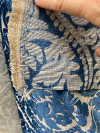 NEW! Sir Sanders Novelty Burnout Medallion Chenille Velvet Fabric - Blue- Upholstery - Fancy Styles Fabric Pierre Frey Lee Jofa Brunschwig & Fils