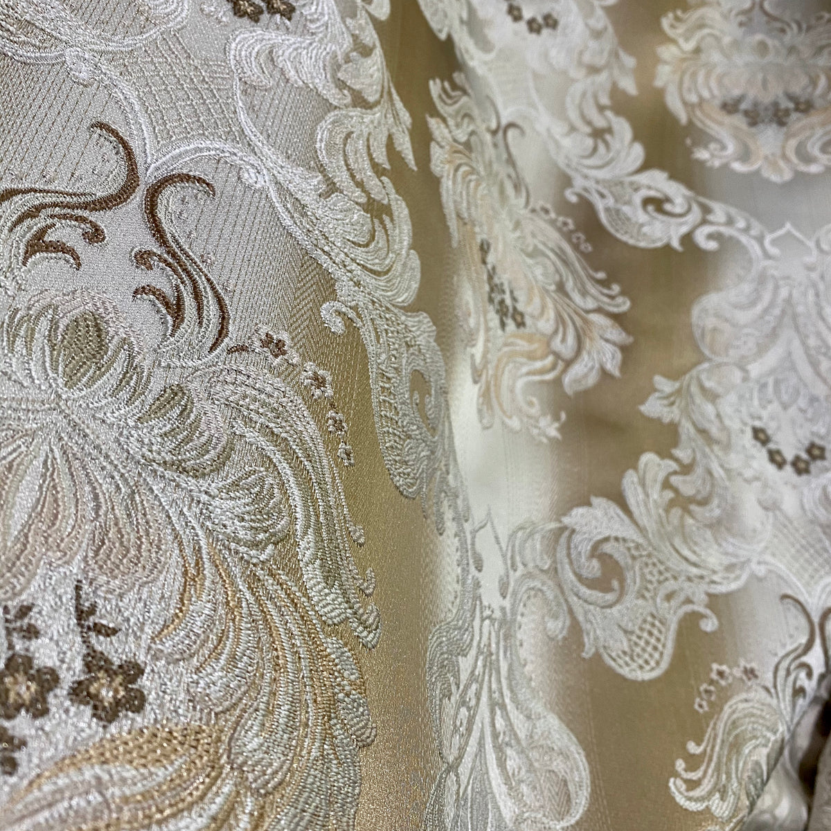 NEW King Louis XIV Novelty Neoclassical Brocade Medallion Floral Satin Fabric - Taupe - Fancy Styles Fabric Pierre Frey Lee Jofa Brunschwig & Fils