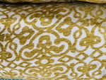NEW! Duchess Eve Antique Inspired French Burnout Chenille Damask Velvet Fabric- Mustard Yellow - Fancy Styles Fabric Pierre Frey Lee Jofa Brunschwig & Fils