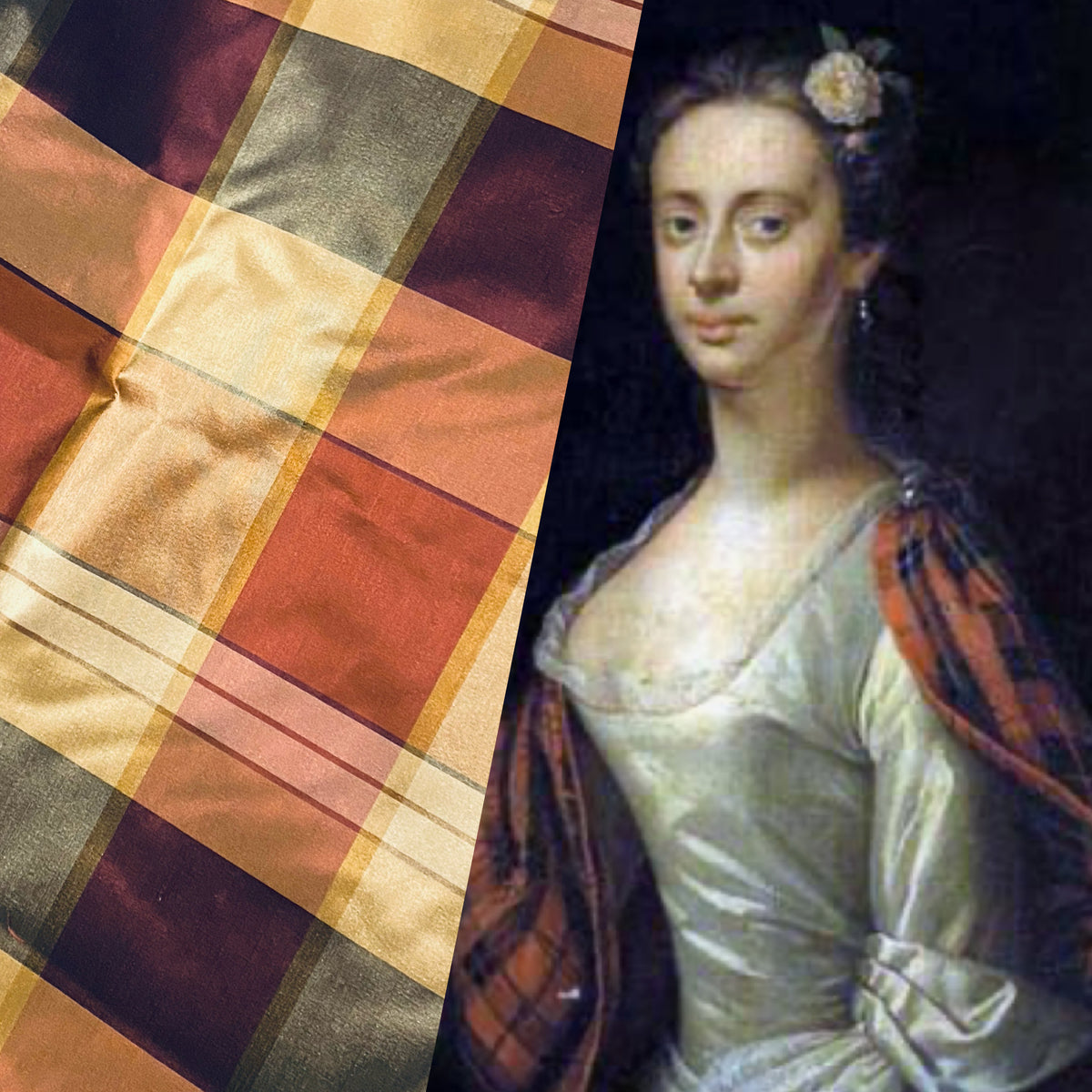 NEW Duchess Dawn 100% Silk Taffeta Plaid Tartan Fabric- SB_1_28 - Fancy Styles Fabric Pierre Frey Lee Jofa Brunschwig & Fils