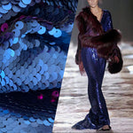 Live Deal: Novelty Miss Monaco Blue Magic Sequin Fabric