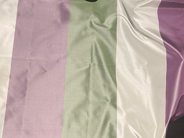 NEW Lady Chinta 100% Silk Taffeta Purple, Green and White Stripe Fabric SB_8_33 - Fancy Styles Fabric Pierre Frey Lee Jofa Brunschwig & Fils