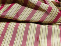 NEW! Lady Danica 100% Silk Taffeta 1/2” Striped Fabric - Pink - Fancy Styles Fabric Pierre Frey Lee Jofa Brunschwig & Fils