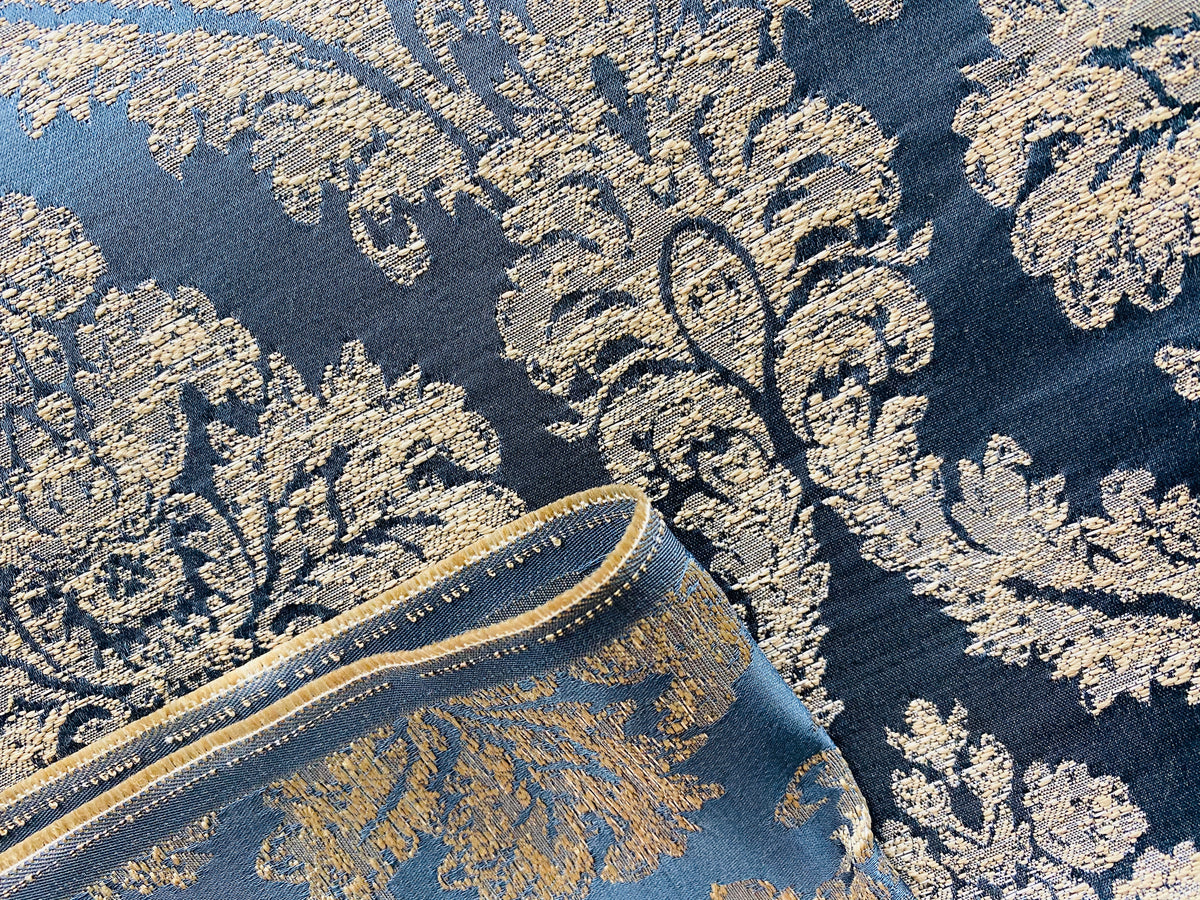 NEW! Princess Penelope Brocade Medallion Fabric- Blue - Fancy Styles Fabric Pierre Frey Lee Jofa Brunschwig & Fils