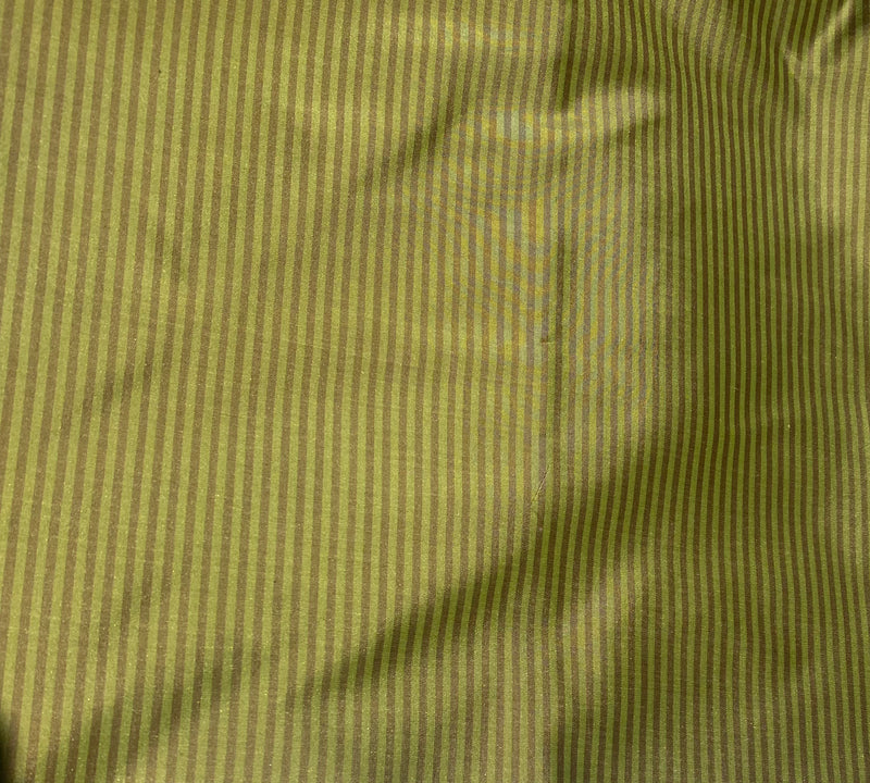 NEW Lady Bernadette 100% Silk Taffeta Fabric with Burgundy Red and Leaf Green Stripes SB_8_48