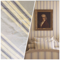 NEW Lady Amaranthe 100% Silk Taffeta Yellow & Purple Stripes - Fancy Styles Fabric Pierre Frey Lee Jofa Brunschwig & Fils