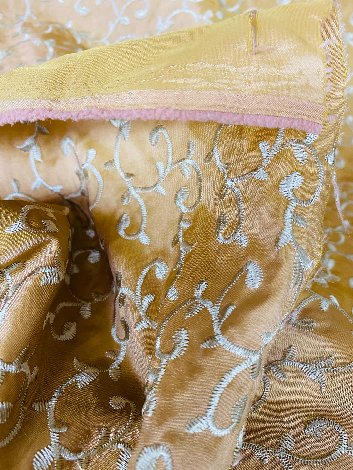 NEW! Duchess Buttercup Faux Silk Embroidered Fabric - Fancy Styles Fabric Pierre Frey Lee Jofa Brunschwig & Fils