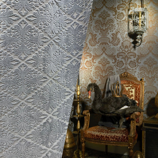 NEW! DEAL! Duchess Dorrington Damask Upholstery Chenille Velvet Fabric In Gray - Fancy Styles Fabric Pierre Frey Lee Jofa Brunschwig & Fils