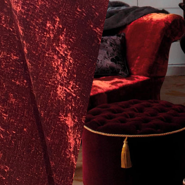 NEW! Sir Sylvio Luxury Heavyweight Upholstery Velvet Chenille Fabric - Red - BTY - Fancy Styles Fabric Pierre Frey Lee Jofa Brunschwig & Fils