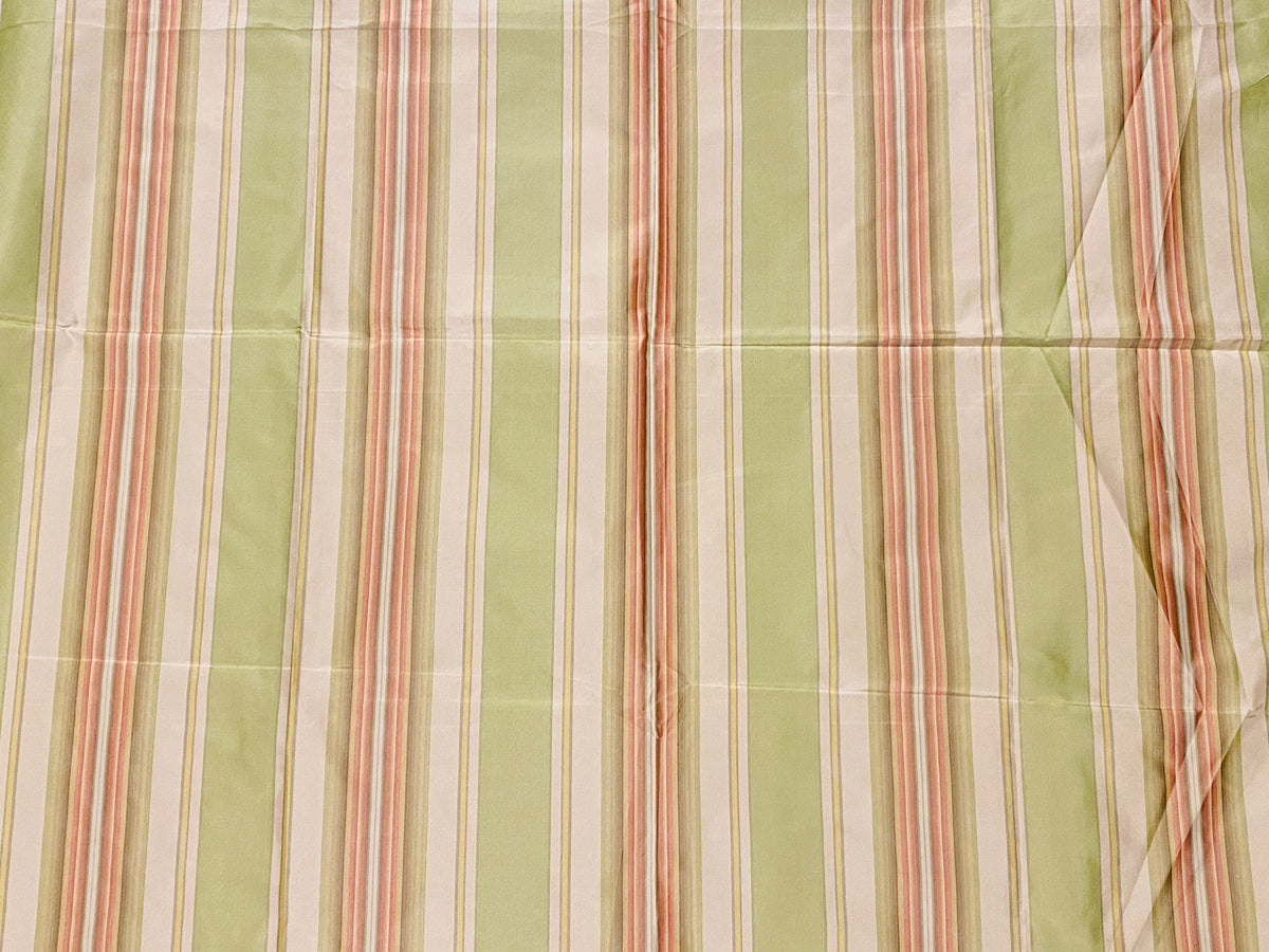 NEW! Lady Lair 100% Silk Taffeta Ice Cream Parlor Striped Fabric - Pink and Green - Fancy Styles Fabric Pierre Frey Lee Jofa Brunschwig & Fils