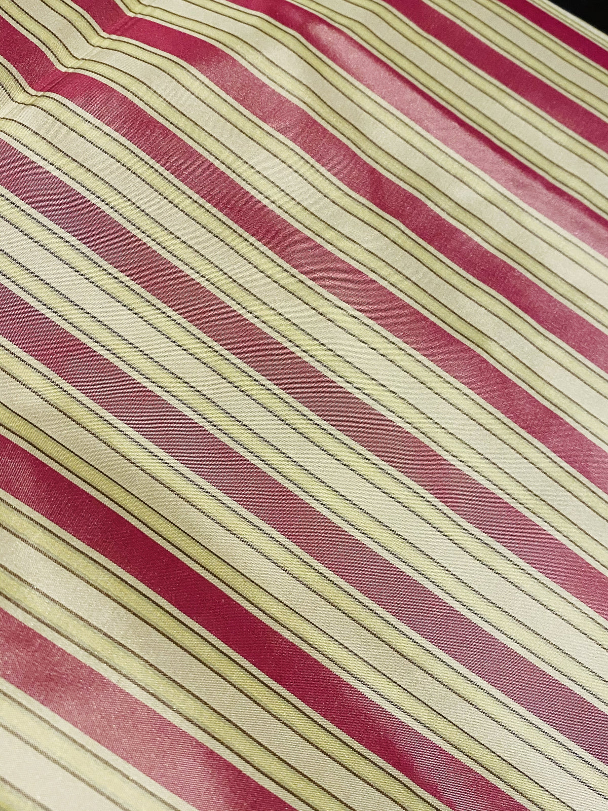 NEW! Lady Danica 100% Silk Taffeta 1/2” Striped Fabric - Pink - Fancy Styles Fabric Pierre Frey Lee Jofa Brunschwig & Fils