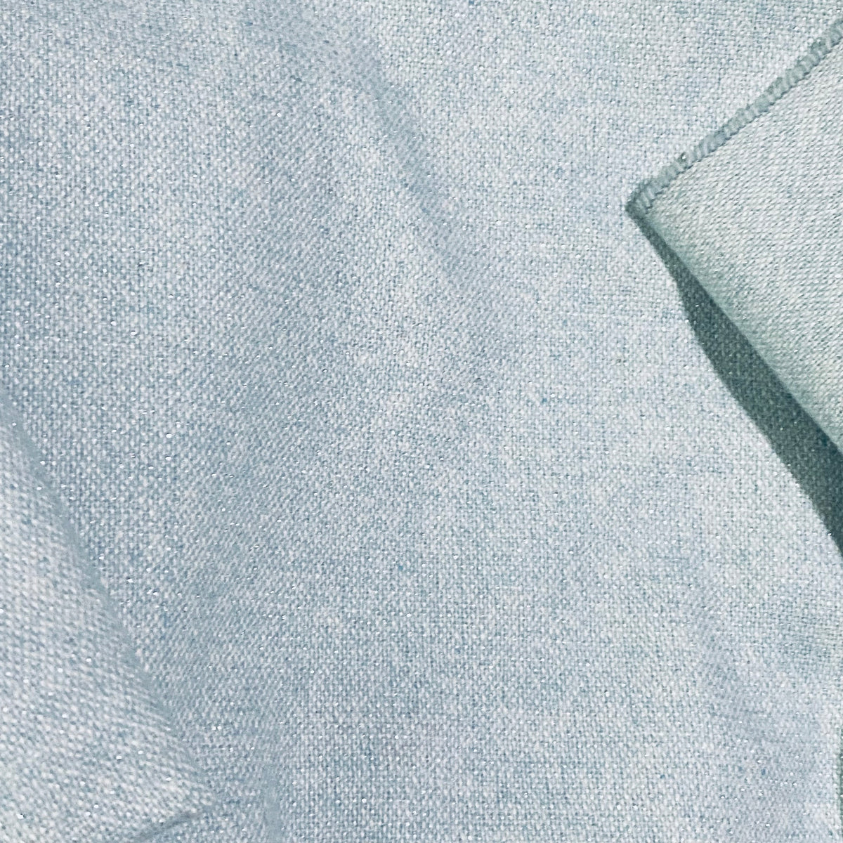 NEW Lady Burga Woven Wool Apparel Fabric Light Blue with Metallic Silver Specs - Fancy Styles Fabric Pierre Frey Lee Jofa Brunschwig & Fils
