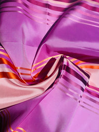 NEW! Lady Clementine 100% Silk Taffeta Ribbon Stripe Fabric - Pink, Red, Lavender SB_1_6 - Fancy Styles Fabric Pierre Frey Lee Jofa Brunschwig & Fils