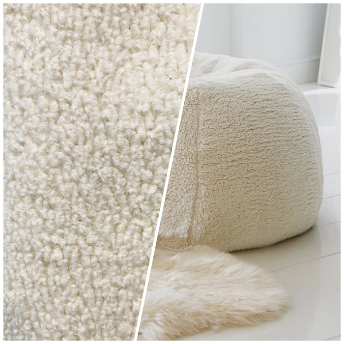 NEW Sir Hugo Designer Upholstery Boucle Sherpa Faux Fur Fabric in Cream White - Fancy Styles Fabric Pierre Frey Lee Jofa Brunschwig & Fils